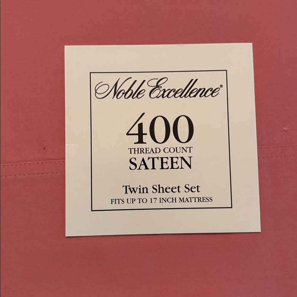 Sheet set twin size new 400 thread count sateen Noble Excellence
